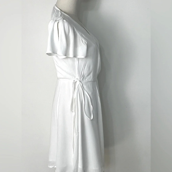 Lulu’s Harbor Point White Sheer Chiffon Wrap Dress Size Small and Medium - Picture 6 of 13